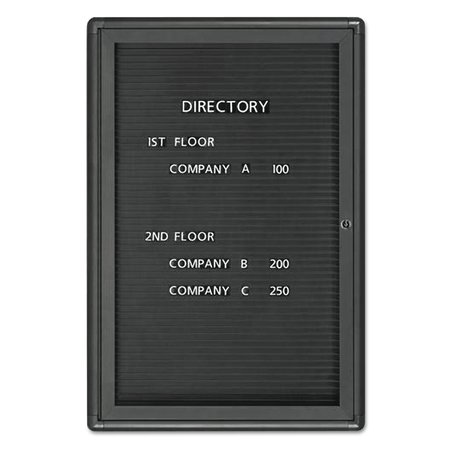 QUARTET Enclosed Magnetic Directory, 24 x 36, Black Surface, Graphite Aluminum Frame 2963LM